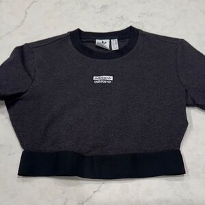 Adidas Kids Charcoal Gray Crop Top